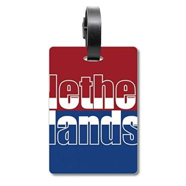 Imagem de Etiqueta de mala com nome da bandeira dos Países Baixos