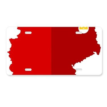 Imagem de DIYthinker Placa de carro com mapa da bandeira nacional da Alemanha em aço inoxidável para decoração de carro