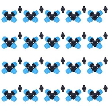 Imagem de OKJHFD 20 peças bico de pulverização cruzado, micro bico de atomização profissional, conjunto de conector rápido de mangueira de jardim para terraço de jardim gramado