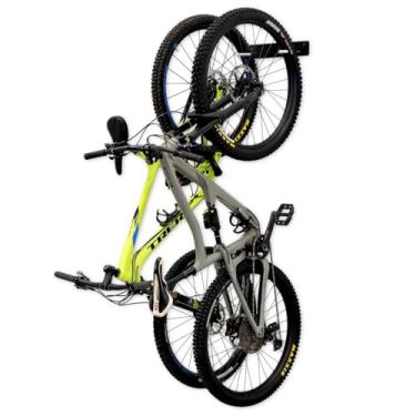 Imagem de StoreYourBoard Suporte de parede vertical BLAT para 2 bicicletas, comporta 2 bicicletas, ganchos de armazenamento montados em casa e garagem, metal sólido resistente máximo 45 kg