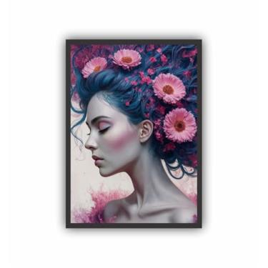 Imagem de Quadro Decorativo Salão Beleza Estética Mulher Moldura Preta