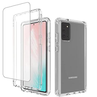Imagem de Zoeirc Capa para Galaxy Note 20 5G, SM-N981U com protetor de tela de vidro temperado, capa macia 360 à prova de choque híbrida transparente para Samsung Galaxy Note20 (transparente)
