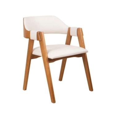 Imagem de Cadeira Florença Amêndoa Courino Pérola