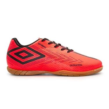 Imagem de Chuteira Futsal Umbro Ultraskin Coral/preto/vermelho U01fb035-014-43