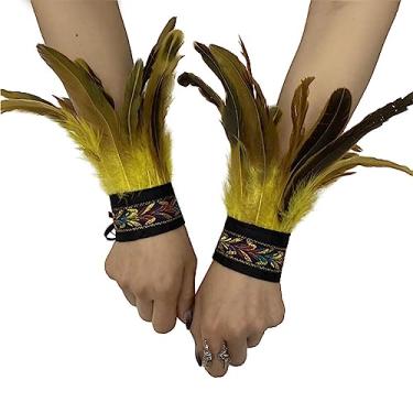 Imagem de Pulseiras de penas, 1 par de algemas de pulso de penas, pulseiras de tapa de penas, decoração de pulseira, fantasia, festa à fantasia/420