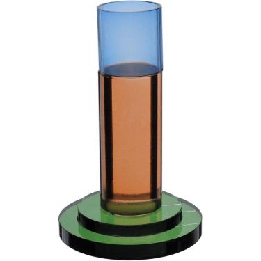 Imagem de CASTIÇAL DECORATIVO PORTA VELA HOME&CO ECO CRYSTAL 11x7x7cm COLOR