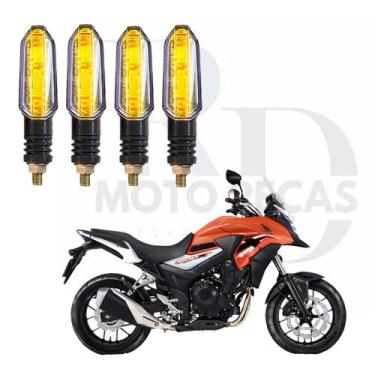 Imagem de Kit 4 Setas Led Universal P50 12V Pisca para Moto Honda CB 500X Esport