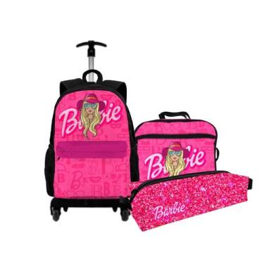 Imagem de Kit Mochila Com Carrinho + Lancheira Térmica + Estojo Personalizado Pe