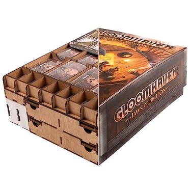 Imagem de SMONEX Organizador compatível com Gloomhaven Jaws of The Lion – Caixa organizadora conveniente para jogos de tabuleiro com quatro bandejas de jogador