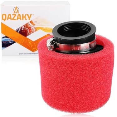 Imagem de QAZAKY Limpador de filtro de ar de desempenho de cápsula de espuma dupla angular vermelha 45mm 4,5cm para 50cc-90cc 110cc 125cc 150cc 200cc 250cc GY6 Motocicleta ATV Scooter Quad Go Kart Moped Pit Dir