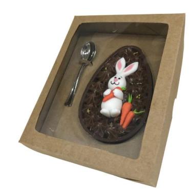 Imagem de Caixa  Ovo De Páscoa Colher 350g Kraft Baú 19x15x6 100u - Salvo Embala