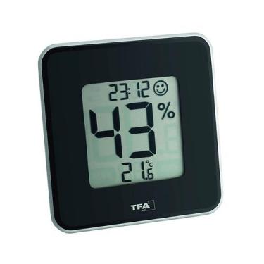 Imagem de Termo-higrometro alemao style preto com nivel de conforto. - INCOTERM