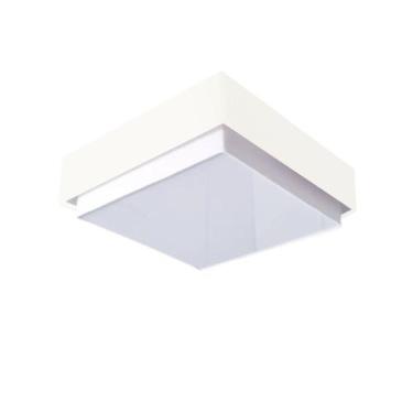 Imagem de Plafon Quadrado Vivare Md-3090 Cúpula em Tecido 45x45cm - Bivolt, Bran