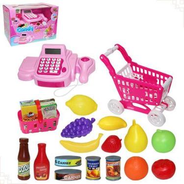 Imagem de Caixa Registradora Brinquedo + Carrinho Compras C/acessórios - ART BRI
