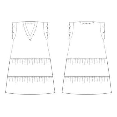 Imagem de Molde vestido curto com babados PP ao EXG by Maísa Rasche - EDITORA CL