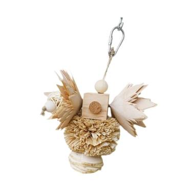 Imagem de WeiLaiKeQi Mastigar brinquedo suprimentos exercício de treinamento rasgando cobaias hamsters brinquedo moer dente para periquitos conures araras, Bola de Seda de Milho