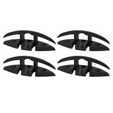 Imagem de Presilha de Doca Dobrável de Nylon de 4 Peças de 5 Polegadas – Presilha Marítima Dobrável para Iates e Barcos, Design de 3 Furos para Amarração Segura, Economia de Espaço, Leve e