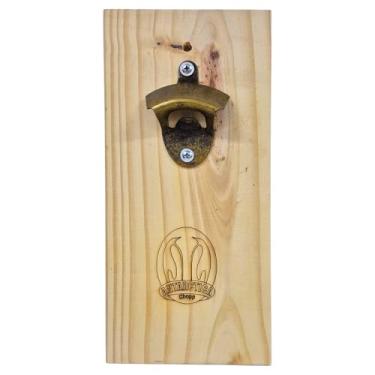 Imagem de Abridor de Garrafa de Parede Rústico Decorativo em Madeira (Antartica)