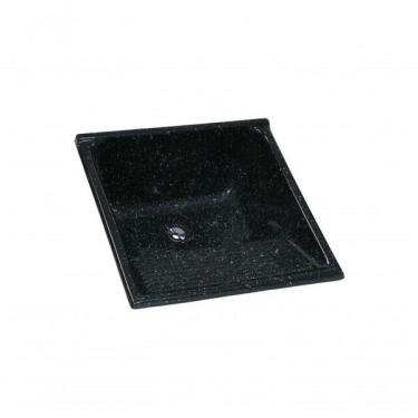 Imagem de Tanque De Lavar Roupa 62x62 Simples Mármore Sintético Preto