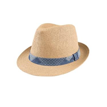 Imagem de Levi's Chapéu Fedora Masculino com Faixa de Patchwork, Bronze, Grande/Extra Grande, Bronzeado