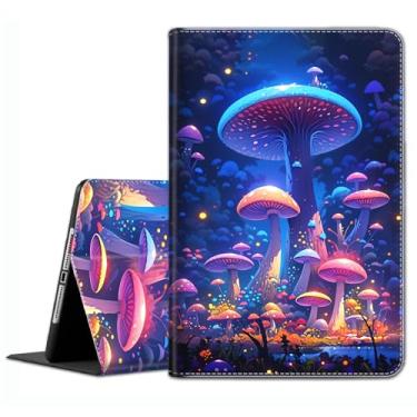 Imagem de Capa para Samsung Galaxy Tab A9 Plus 28 cm 2023 (SM-X210/X216/X218) – Capa fina com função hibernar/despertar automática para Galaxy Tab A9+ 11 polegadas 2023, cogumelos psicodélicos