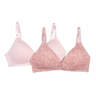 Imagem de Tahari Pacote com 2 sutiãs sem fio moldados para meninas, Rosa cristal, 32A