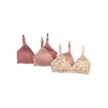 Imagem de TAHARI Pacote com 3 sutiãs de treinamento sem aro para meninas – alças ajustáveis, macio e confortável, ideal para adolescentes e iniciantes, Mini floral, 32A