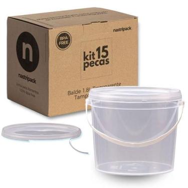 Imagem de Balde Para Cozinha 1.8L Transparente 15 Pçs - Nastripack