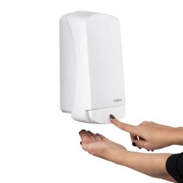 Imagem de Dispenser Branco em Inox para Sabonete Líquido/Álcool Gel 800ml - Nobr