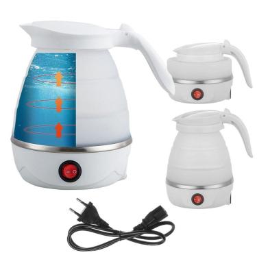 Imagem de Jarra Chaleira Eletrica Silicone 600 Ml Portatil Ferve Agua Bebida Cha Cafe Passeio Viagem