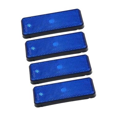 Imagem de REPAIROCK Refletor retangular universal de 4 peças para latas de lixo de motocicletas, trailers, caminhões e bicicletas, peças de reposição para automóveis azuis