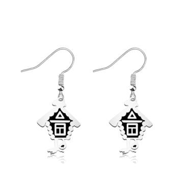 Imagem de OKEYCH Presente inspirado no folclore eslavo em pernas de frango, brincos bruxos, joias de cosplay, Metal, Liga metálica.