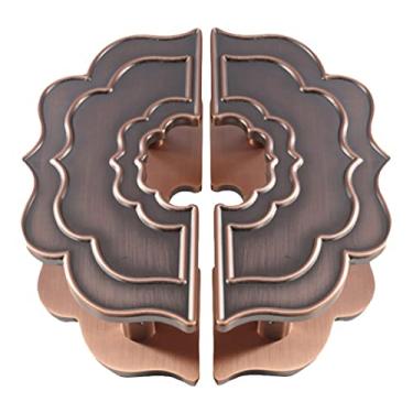 Imagem de Puxadores de porta de celeiro Puxadores de porta grande puxador de porta estilo chinês maçanetas de porta de padrão de nuvem/cobre vermelho/1 pacote 30 cm (11,81 pol) (cobre vermelho 2 pacotes 20