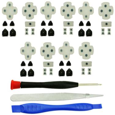 Imagem de CTHTBZ 5Set Silicone Conductive Rubber Pad Keypads for PlayStation 4 PS4 Slim Pro Controller Repair Replacement Part Kits Tools included (JDS-010/001)