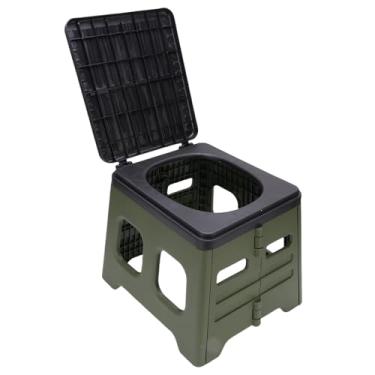 Imagem de Banheiro Portátil de Acampamento para Adultos, Vaso Sanitário Dobrável Compacto Com Tampa, Deslocamento Dobrável Potty Portátil, Porta Potty Carote para Camping de Camping (Verde)