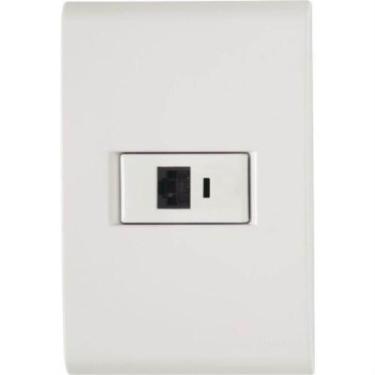 Imagem de Conjunto Liz Branco 4x2 com 1 Tomada RJ45 CAT:6 - 57170022 - TRAMONTIN