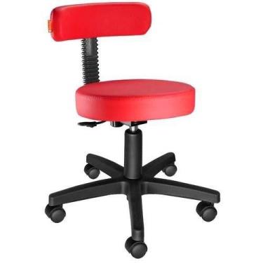 Imagem de Cadeira Mocho Podólogo Giratória Regulagem Altura / VERMELHO - Barão d