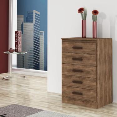 Imagem de Cômoda Organizadora Grande 5 Gavetas Quarto Casal Rústico