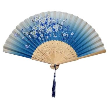 Imagem de Leque De Mão Japonês Bambu Madeira Tecido(Caramelo Sakura)