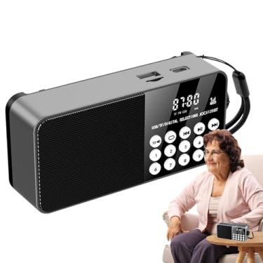 Imagem de Rádio AM FM | Rádio Digital AM/FM Recarregável com Entrada para Cartão TF | Lanterna de Emergência, Saída para Fones e Acessório para Camping em Ambientes Internos, Externos e Casa