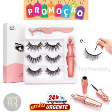 Imagem de Cilios Magneticos Imã Kit 3 Pares - Classico - Envio 24h - LASHES