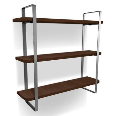 Imagem de Prateleira Tripla Nicho Hone Modelo Industrial Decoração Casa 60x15 Pr