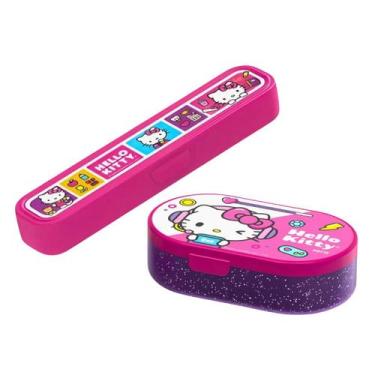 Imagem de Kit Estojo Lapis Porta Escova Dental Escola Viagem + Organizador Sabon