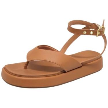 Imagem de Sandália Vizzano Plataforma De Dedo Tira Larga Marrom