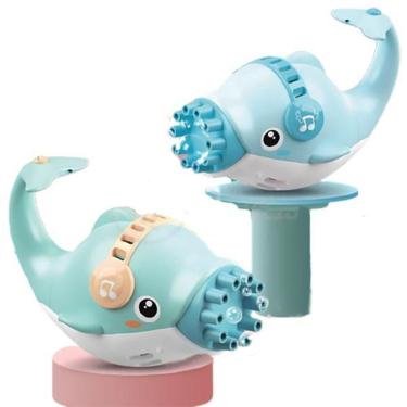 Imagem de Kit 1 Golfinho Bolha Sabão Criança Infantil + 3 Pilha Azul 2