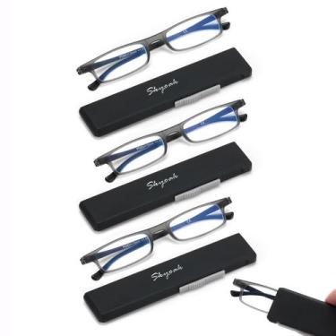 Imagem de Óculos de leitura SKYOAK Ultra Thin TR90 Blue Light +2.0, pacote com 3