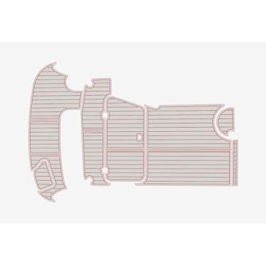 Imagem de HRTNMC Adequado para 2006-2011 Larson Cabrio 274 Cockpit Swim Platform 1/4 "6 mm EVA Artificial Teak Floor - (cinza sobre vermelho)