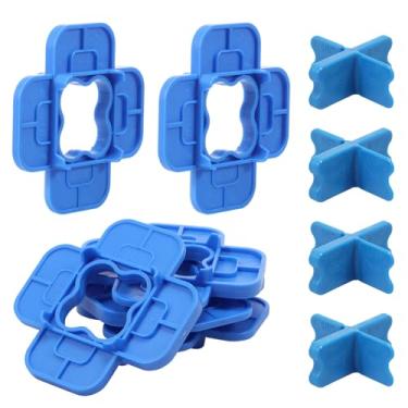 Imagem de 10 peças de ferramenta espaçadora de deck de vários tamanhos 4 em 1, espaçadores de deck ABS (5/81.3 cm, 5/40.6 cm, 3/40.6 cm, 1/10.2 cm) espaçadores sortidos para composto, PVC, madeira e placa