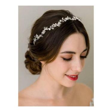 Imagem de Bandana de casamento SWEETV Rhinestones Silver Crystal Bride