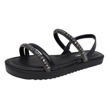 Imagem de Sandália Feminina Flatform Pedrarias Conforto Moleca